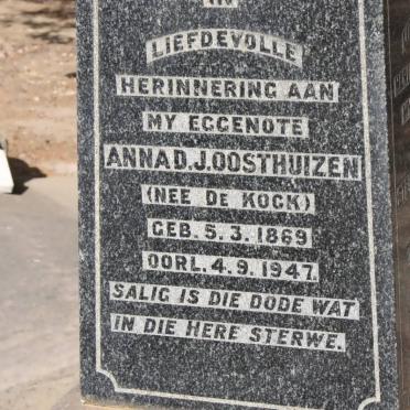 OOSTHUIZEN Anna D.J. nee de KOCK 1869-1947