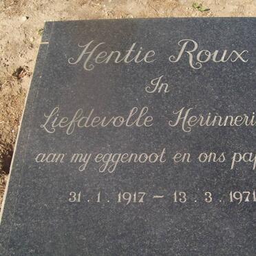 ROUX Hentie 1917-1971