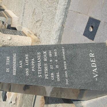 ROUX Stephanus Petrus 1891-1963