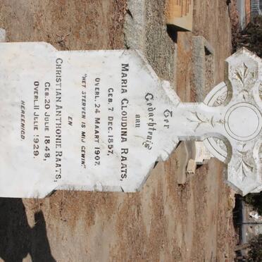 RAATS Christian Anthonie 1848-1929 &amp; Maria Gloudina 1857-1907