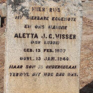 VISSER Aletta J.G. nee LUBBE 1907-1940