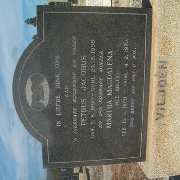 VILJOEN Petrus Jacobus 1890-1958 &amp; Martha Magdalena BRUCE 1899-1970