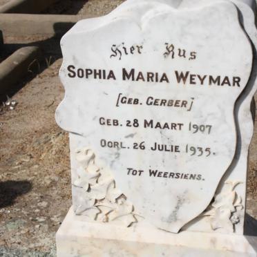 WEYMAR Sophia Maria nee GERBER 1907-1935