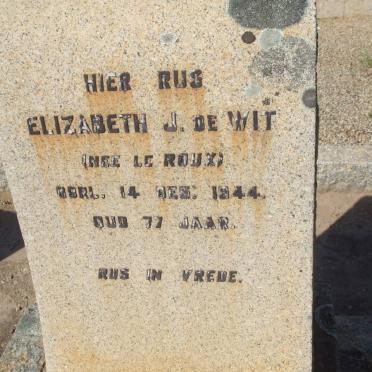 WIT Elizabeth J., de nee LE ROUX -1944