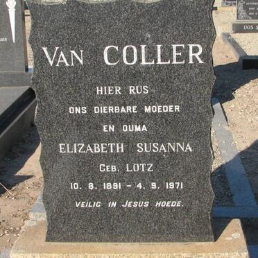 COLLER Elizabeth Susanna, van nee LOTZ 1891-1971