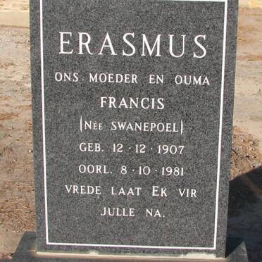 ERASMUS Francis nee SWANEPOEL 1907-1981