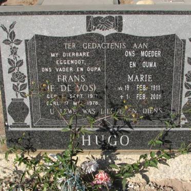 HUGO F. de Vos 1917-1978 &amp; Marie 1911-2001