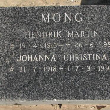 MONG Hendrik Martin 1913-1991 &amp; Johanna Christina 1918-1998