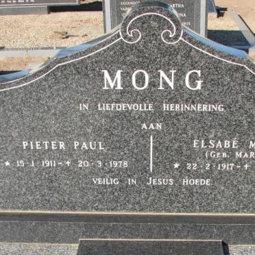 MONG Pieter Paul 1911-1978 &amp; Elsabe Maria 1917-1983