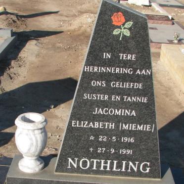 NOTHLING Jacomina Elizabeth 1916-1991