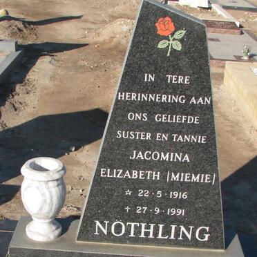 NOTHLING Jacomina Elizabeth 1916-1991