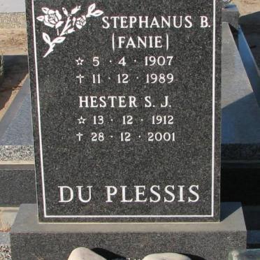 PLESSIS Stephanus B., du 1907-1989 &amp; Hester 1912-2001