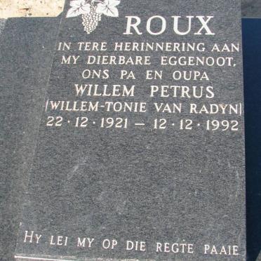 ROUX Willem Petrus 1921-1992