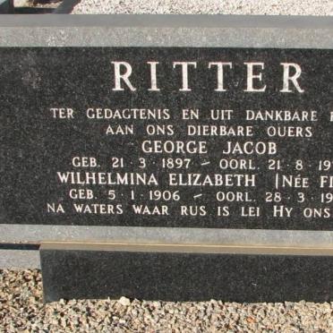 RITTER George Jacob 1897-1974 &amp; Wilhelmina Elizabeth FICK 1906-1975