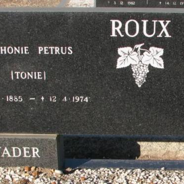 ROUX Anthonie Petrus 1885-1974 &amp; Janetta Maria Magdalena JOUBERT 1892-1974