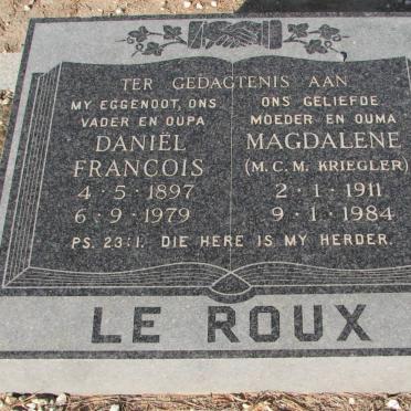 ROUX Daniel Francois, le 1897-1979 &amp; M.C.M. KRIEGLER 1911-1984