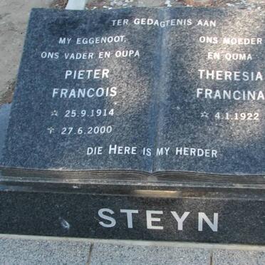 STEYN Pieter Francois 1914-2000 &amp; Theresia Francina 1922-