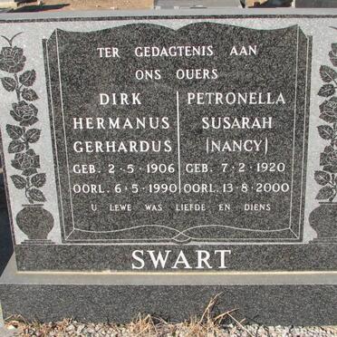 SWART Dirk Hermanus Gerhardus 1906-1990 &amp; Petronella Susarah 1920-2000
