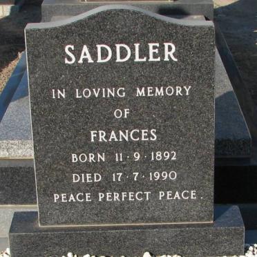 SADDLER Frances 1892-1990