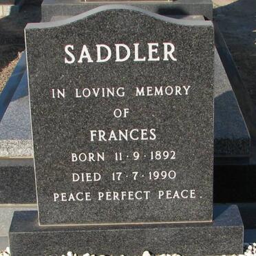 SADDLER Frances 1892-1990
