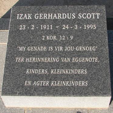 SCOTT Izak Gerhardus 1911-1995