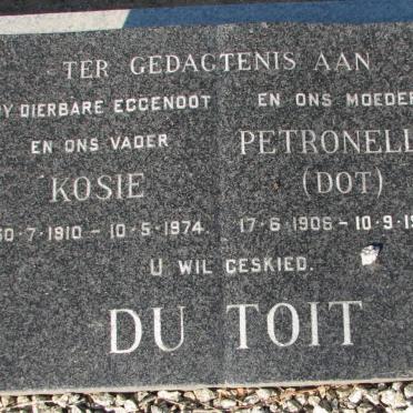 TOIT Kosie, du 1910-1974 &amp; Petronella 1906-1994