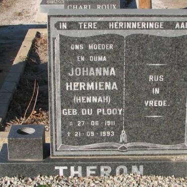 THERON Johanna Hermiena nee du PLOOY 1911-1993