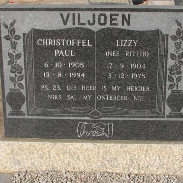 VILJOEN Christoffel Paul 1905-1994 &amp; Lizzy RITTER 1904-1978