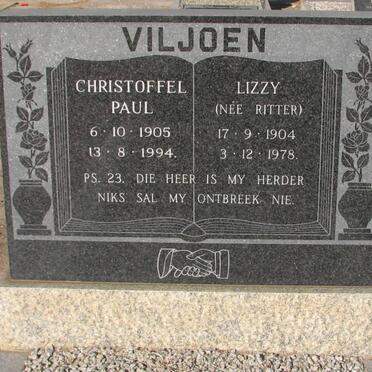 VILJOEN Christoffel Paul 1905-1994 &amp; Lizzy RITTER 1904-1978