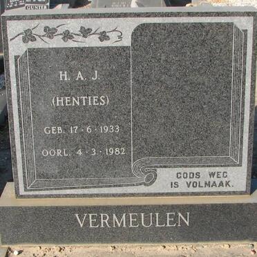 VERMEULEN H.A.J. 1933-1982