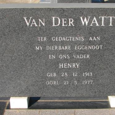 WATT Henry, van der 1913-1977