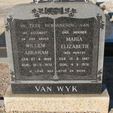 WYK Willem Abraham, van 1888-1972 &amp; Maria Elizabeth PENTZ 1887-1978