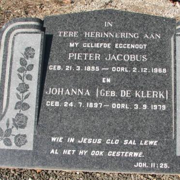 ? Pieter Jacobus 1895-1968 &amp; Johanna de KLERK 1897-1979