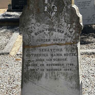 KOTZE Sebastina Catherina Maria nee VAN SCHOOR 1798-1849