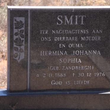 SMIT Hermina Johanna Sophia nee ZANDBERGH 1888-1976