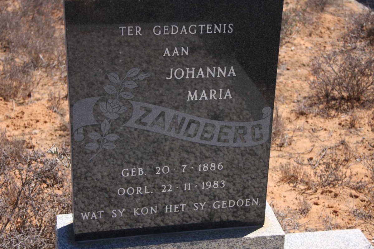 ZANDBERG Johanna Maria 1886-1983