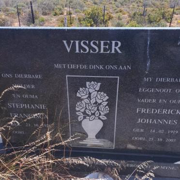VISSER Frederick Johannes 1919-2003 &amp; Stephanie Francisca 1926-