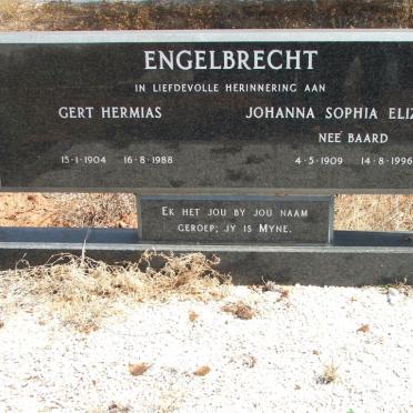 ENGELBRECHT Gert Hermias 1904-1988 &amp; Johanna Sophia Elizabeth BAARD 1909-1996
