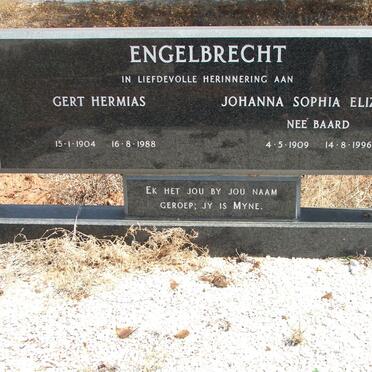 ENGELBRECHT Gert Hermias 1904-1988 &amp; Johanna Sophia Elizabeth BAARD 1909-1996