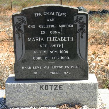 KOTZÉ Maria Elizabeth nee SMITH 1909-1990