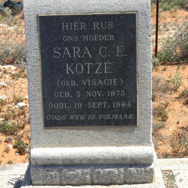 KOTZÉ Sara C.E. nee VISAGIE 1875-1964