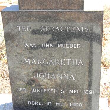 ZYL Margaretha Johanna, van nee GREEFF 1891-1968