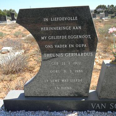 SCHALKWYK Theunis Gerhardus, van 1922-1986