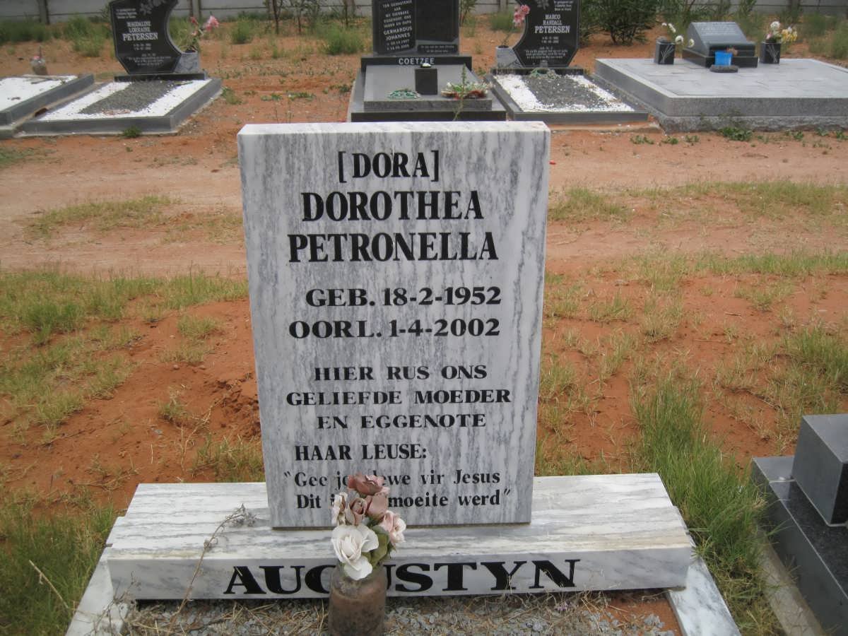 AUGUSTYN Dorothea Petronella 1952-2002