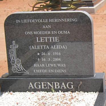 AGENBAG Aletta Alida 1916-2004