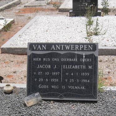 ANTWERPEN Jacob J., van 1897-1958 &amp; Elizabeth M. 1899-1984