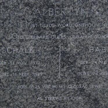 ALBERTYN Schalk 1917-1959 &amp; Baby 1913-1986