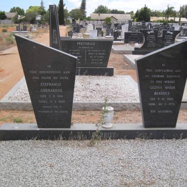 BRITZ Stephanus Gerhardus 1914-1988 &amp; Gezina Maria Beatrice 1905-1975