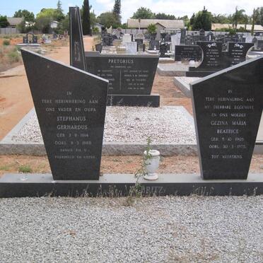 BRITZ Stephanus Gerhardus 1914-1988 &amp; Gezina Maria Beatrice 1905-1975