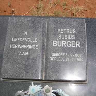 BURGER Petrus Susius 1938-2002